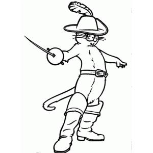 Coloriage du Chat Potté au combat