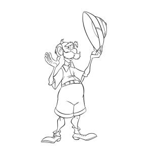 Coloriage du professeur Archimède