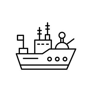 Coloriage d'un bateau de guerre