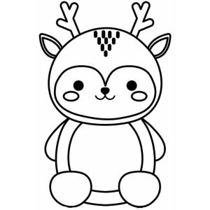 Coloriage d'un cerf kawaii