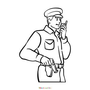 Coloriage d'un képi de policier