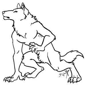 Coloriage d'un loup garou facile