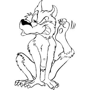 Coloriage d'un loup garou maternelle