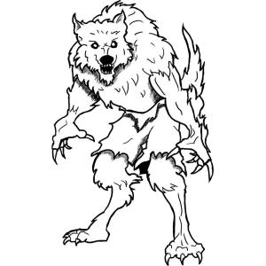 Coloriage d'un loup garou réaliste