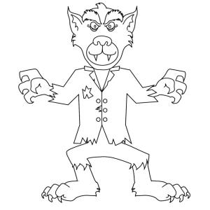 Coloriage d'un loup garou zombie