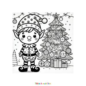Coloriage d'un lutin farceur "cute "