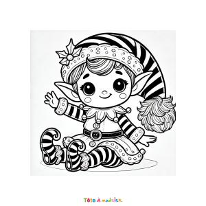 Coloriage d'un lutin farceur facile
