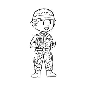 Coloriage d'un militaire