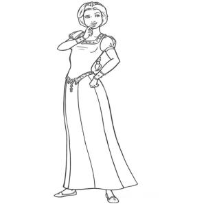 Coloriage d'un portrait de Fiona