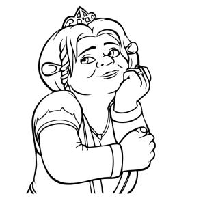 Coloriage d'un portrait de Shrek 