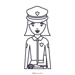Coloriage d'une femme policier