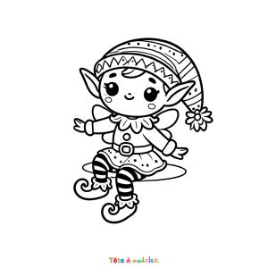 Coloriage d'une fille lutin farceur