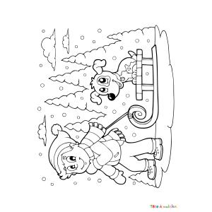 Voici un coloriage d'hiver à imprimer gratuitement. Un dessin d'hiver à imprimer pour tous les petits amoureux de la nature. Page 02