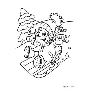 Voici un coloriage d'hiver à imprimer gratuitement. Un dessin d'hiver à imprimer pour tous les petits amoureux de la nature. Page 05