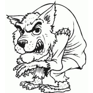 Coloriage loup garou d'Halloween à imprimer