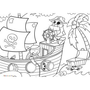 Retrouvez un coloriage de pirate et imprimez un dessin de pirate pour tous les petits amoureux de la mer - Page 09