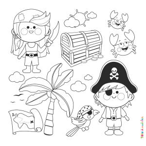 Retrouvez un coloriage de pirate et imprimez un dessin de pirate pour tous les petits amoureux de la mer - Page 12