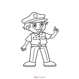 Coloriage de Policier à Télécharger
