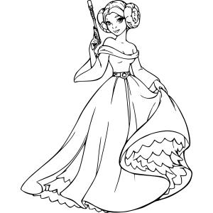 Coloriage Star Wars princesse Leia