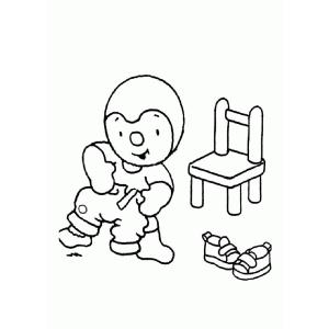 Coloriage Tchoupi ecole