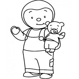 Coloriage Tchoupi et doudou