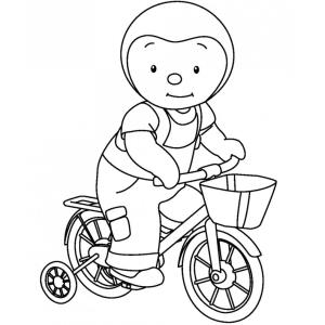 Coloriage Tchoupi vélo