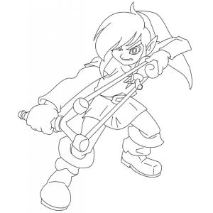 Coloriage Zelda avec lance pierre