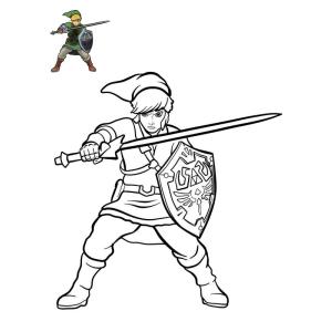 Coloriage Zelda avec modèle