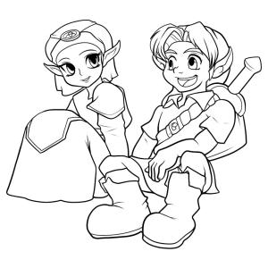 Coloriage Zelda et la princesse Zelda