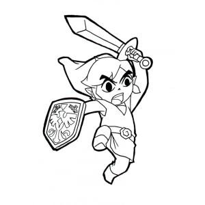 Coloriage Zelda tri force heroes
