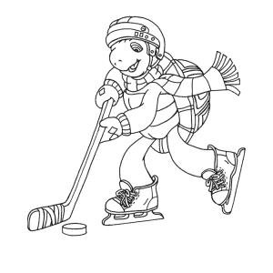 Coloriages Franklin qui joue au Hockey