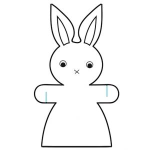 Grand lapin fille pour faire une guirlande