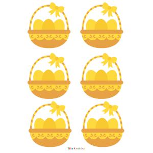 Image Paques a imprimer : image de Pà¢ques 23 - image de Pâques à imprimer avec des paniers remplis d'oeufs de Pâques. Àimprimer et à découper