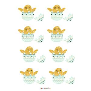 Imprimer une image de Pâques :poussin dans son oeuf de Pâques - une image de Pâques à imprimer pour les décorations dans la maison
