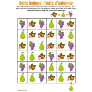jeu de suite logique : fruits d'automne