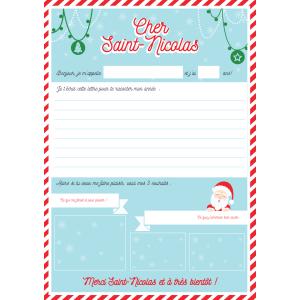 Une jolie lettre à télécharger et à imprimer pour l'envoyer à Saint Nicolas
