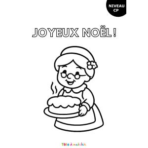 Coloriage pour les CP : la mère Noël