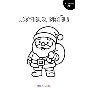 Coloriage pour les CP : le Père Noël