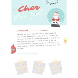Imprimez cette jolie lettre au Père Noël gratuitement pour vos enfants et envoyez-la au Pôle Nord - Modèle de lettre 3