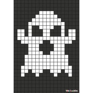 Comment faire un pixel art avec les maternelles? Tout simplement en suivant notre modèle à imprimer gratuitement. Imprimez notre quadrillage et reproduisez le fantôme pour créer de la décoration d'Hal