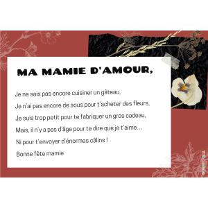 Un poème pour mamie à imprimer et à réciter pour la fête des grands-mères. Un cadeau qui fera plaisir aux mamies qui auront le bonheur d’entendre leur petit-enfant réciter une jolie poésie ! Avec sa d