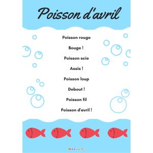 Comptine du poisson d’avril . Une poésie à apprendre à réciter et à mimer , il faut suivre la consigne &ea...