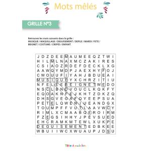 Un jeu de mots mêlés à imprimer sur le thème du carnaval copie copie copie