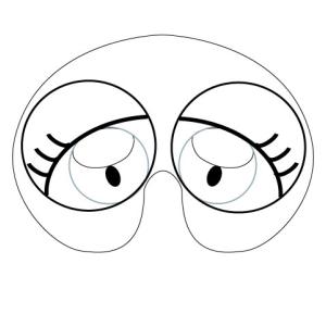 Imprimer le modèle du masque de gros-yeux pour le déguisement des enfants , masque à colorier et à découper