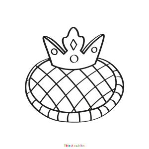 Coloriage d'une galette des Rois et sa couronne à imprimer