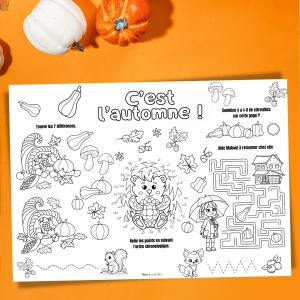 set de table automne + 3 ans