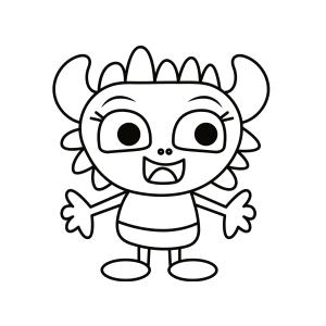 ?Coloriage d'un monstre enthousiaste à imprimer avec Tête à modeler copie copie copie copie