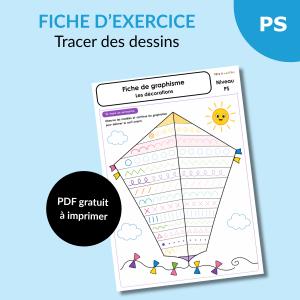 Fiche de graphisme PS : décore un cerf-volant avec des motifs graphiques