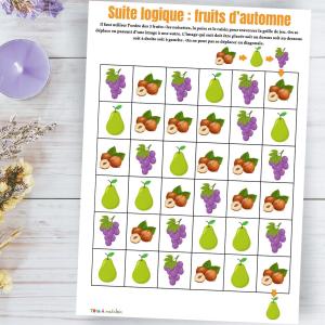 jeu de suite logique : fruits d'automne