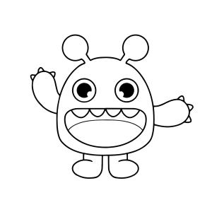 ?Coloriage d'un monstre cute à imprimer avec Tête à modeler copie copie